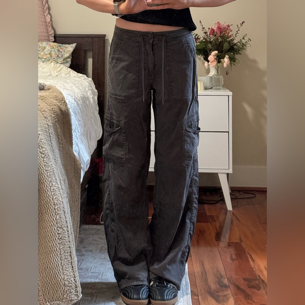 Flattering Dark Gray Cargo Pants